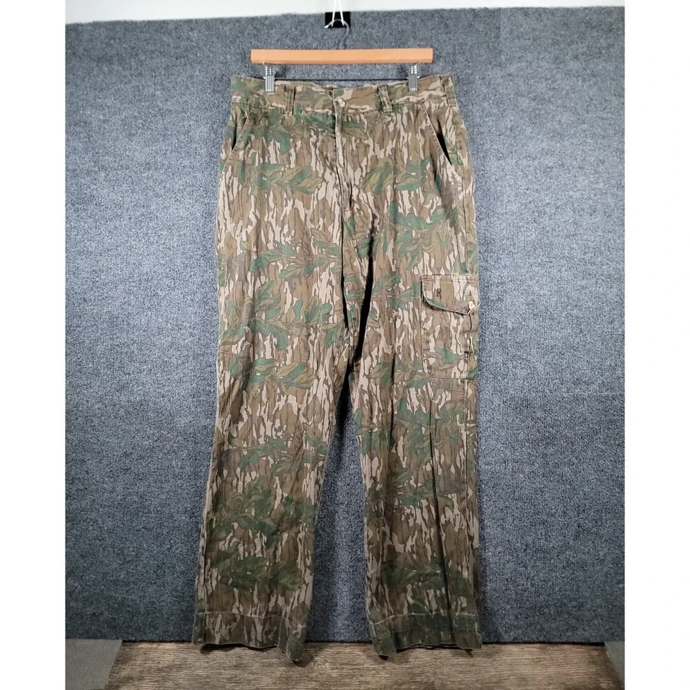 VTG Browning Mossy Oak Pants Greenleaf Camo Size 36 (Fits 34) USA Made Hunting